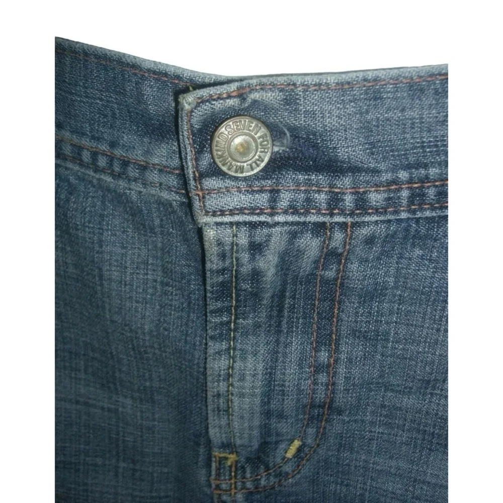7 For All Mankind Skirt Vintage Denim Jean 90s y2k Pencil Laguna Beach Preppy 32 - Picture 4 of 9